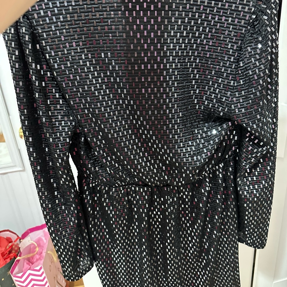 Nicole Miller Black Sequin Wrap Dress - Picture 7 of 8